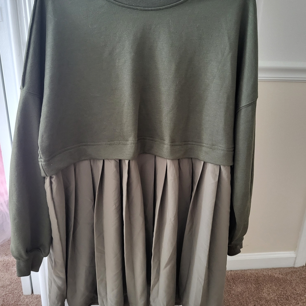 Amazon Olive and Taupe Mini Dress